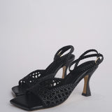Sandalo traforato punto quadrata CATERINA BLACK martinez 