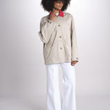giacca sahariana con colletto in contrasto 16V525CO574 P150 BEIGE ines de la fressange 