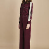 tuta con manica plisse BY_2269J BURGUNDY bodice 