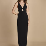 maxidress con spalline sottili incrociate MILLY BLACK solace 