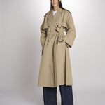 trench doppiopetto in gabardina fluida GIUNCHI 2615021011600 002 NOCCIOLA weekend maxmara 
