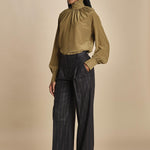 MAFALDA pantalone gessato con pinces MAFALDA 357507146 73 quelledue 