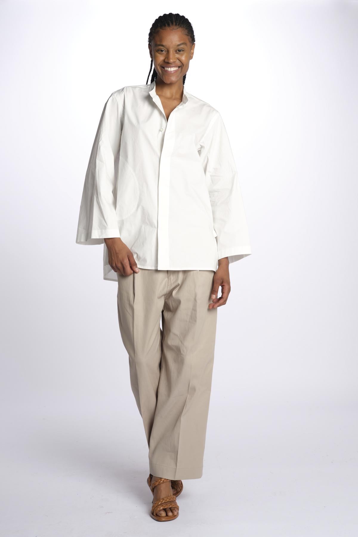 Camicia collo guru con tasca BELGRADE OFFWHITE sofie d'hoore 