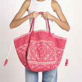 shopping quadrata dipinta a mano SHQM-26E18- R 05 RED le daf 