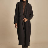 cappotto lungo in cachemire spinato T5955 MORO dusan 