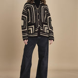 giacca a righe in crochet DICE BLACK mes demoiselles 