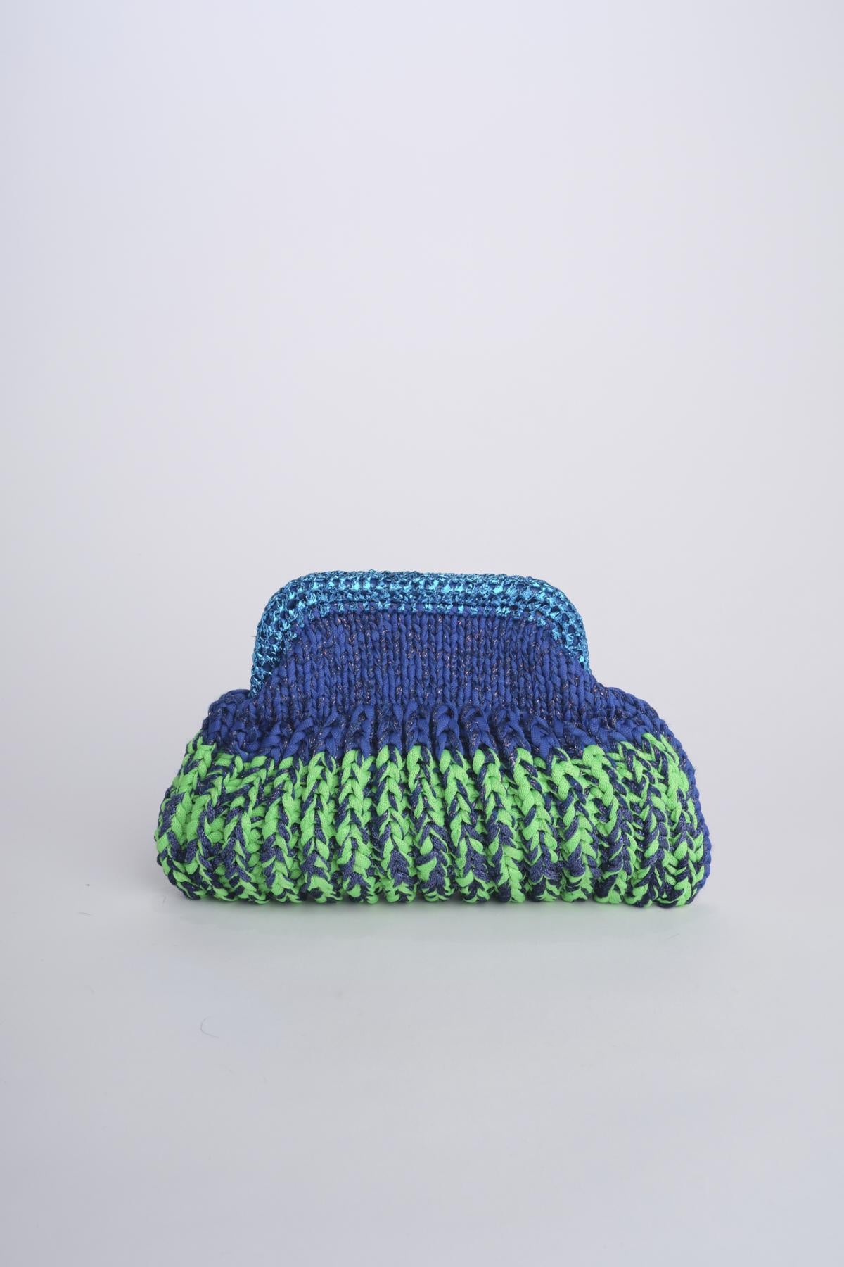 SIS cluctch bag uncinetto multicolor SIS BLUETTE VERDE nadia dafri 