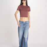 t-shirt a costine PARGA 026TS614RM VINO woc 