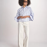 camicia con fiori applicati SIENA WINDSURFER BLU scarlett poppies 