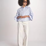 camicia con fiori applicati SIENA WINDSURFER BLU scarlett poppies 