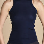 top americano a costine in lana merino LAU28 E21210 BLU milaura 