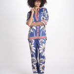 camicia pigiama con stampa a fiori 344132 LUNA BLUE 26067 farm rio 