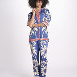 camicia pigiama con stampa a fiori 344132 LUNA BLUE 26067 farm rio 