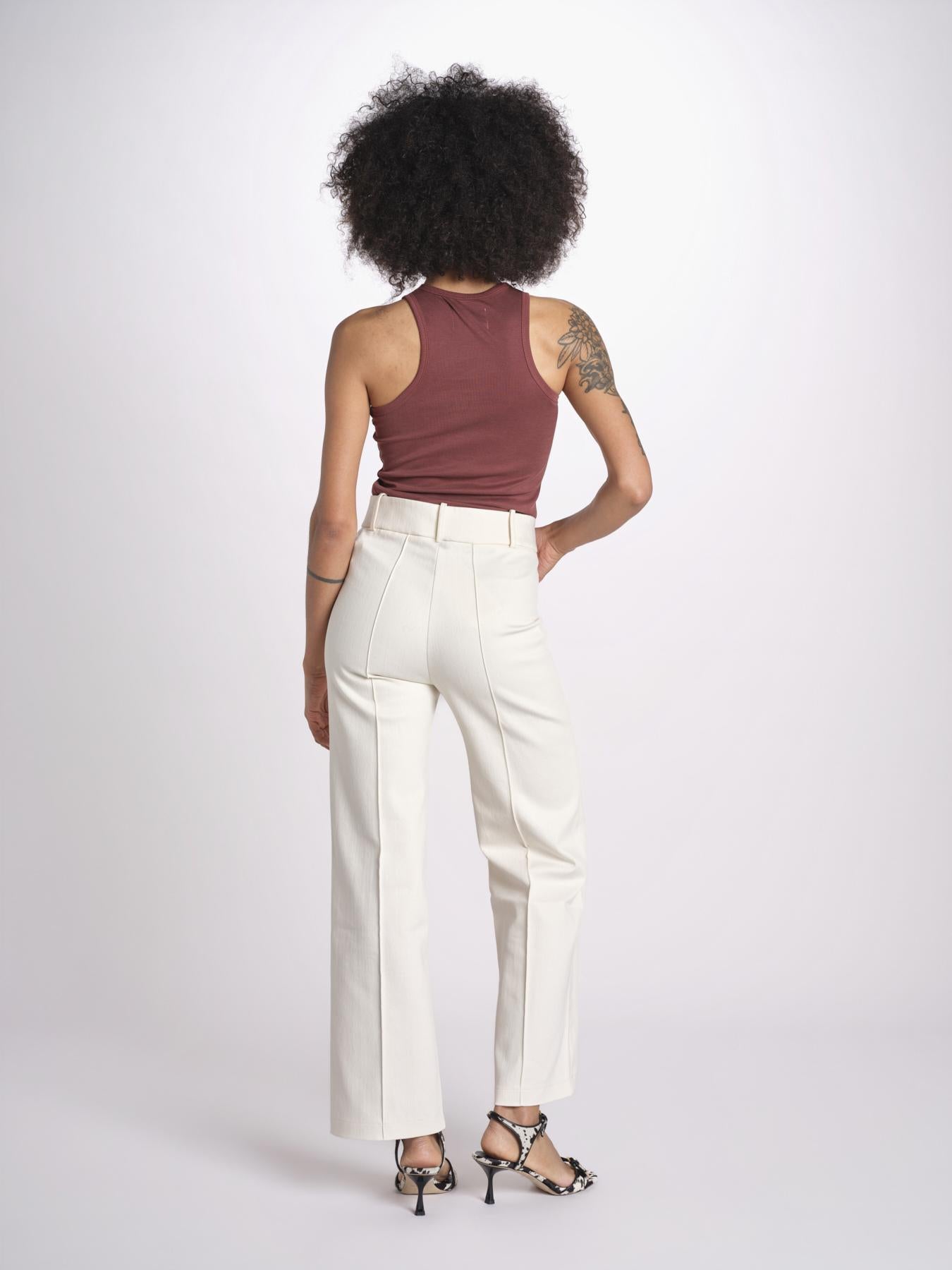 pantalone YOSHITOMO 26R4PAN15 ECRU destree 
