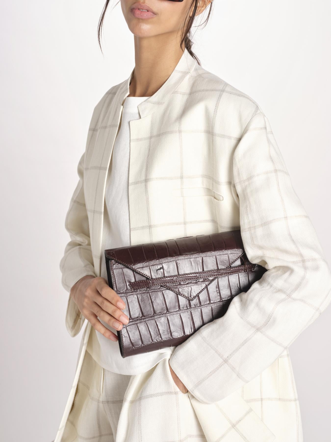 cluth in coccodrillo CLUTCH MORO milaura 