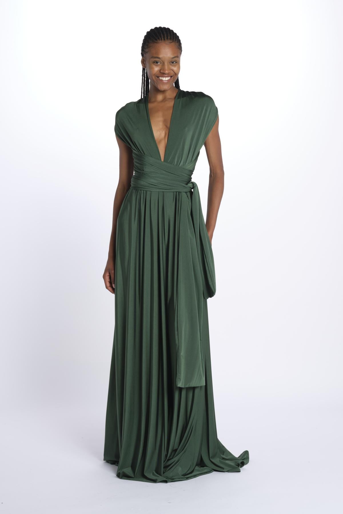 ALLUIM DRESS abito lungo ALLIUM GREEN nash 