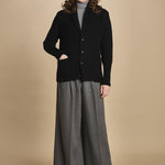 cardigan collo a scialle D251016S 4032 NERO milaura 