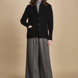 cardigan collo a scialle D251016S 4032 NERO milaura 