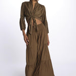 EMILE pantaloni con balze EMILE OLIVE laraethnics 