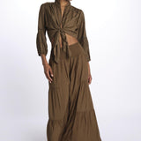 EMILE pantaloni con balze EMILE OLIVE laraethnics 