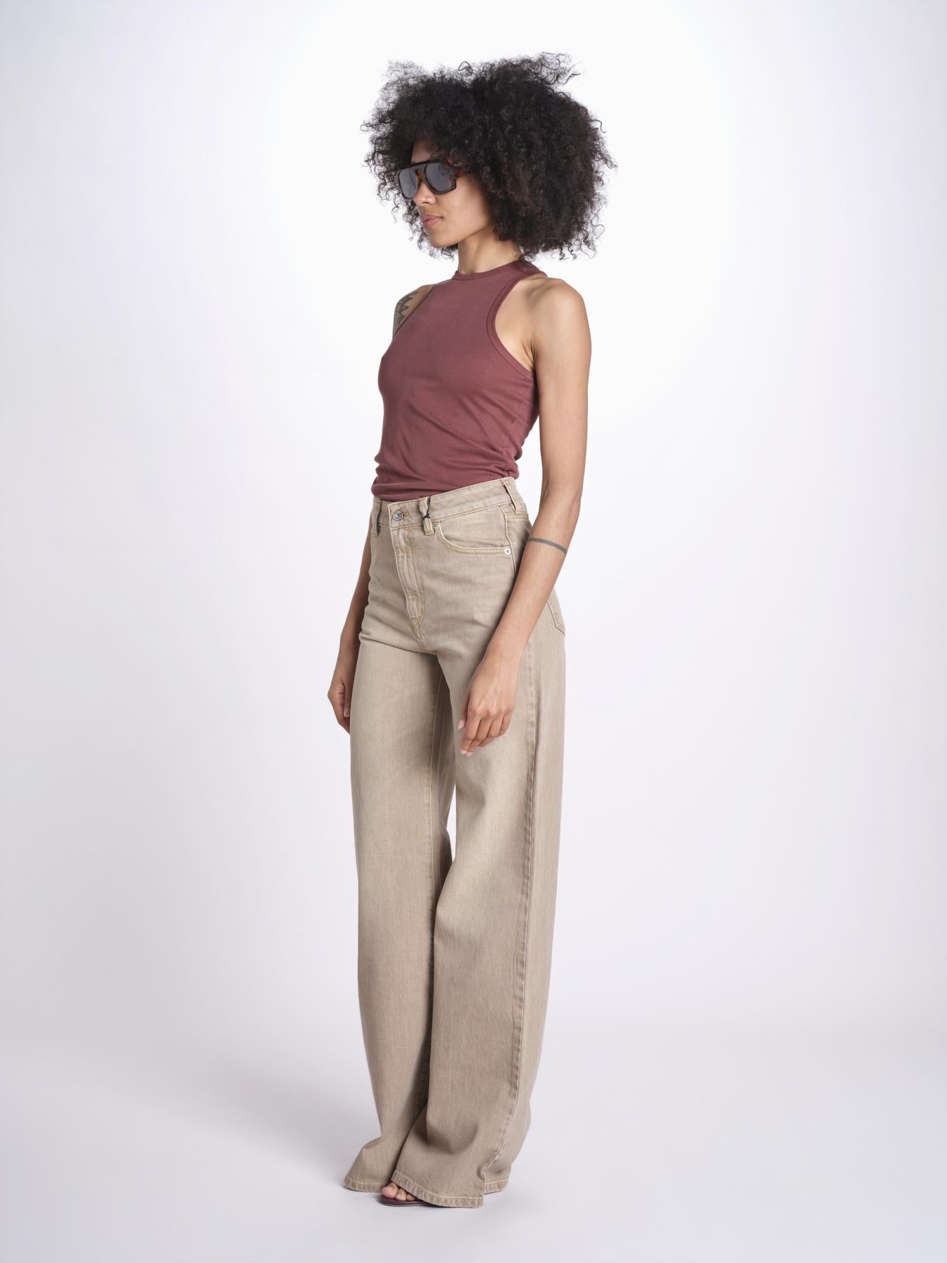 Pantalone diritto CLARA DENIMCOLOUR BEIGE true avenue 