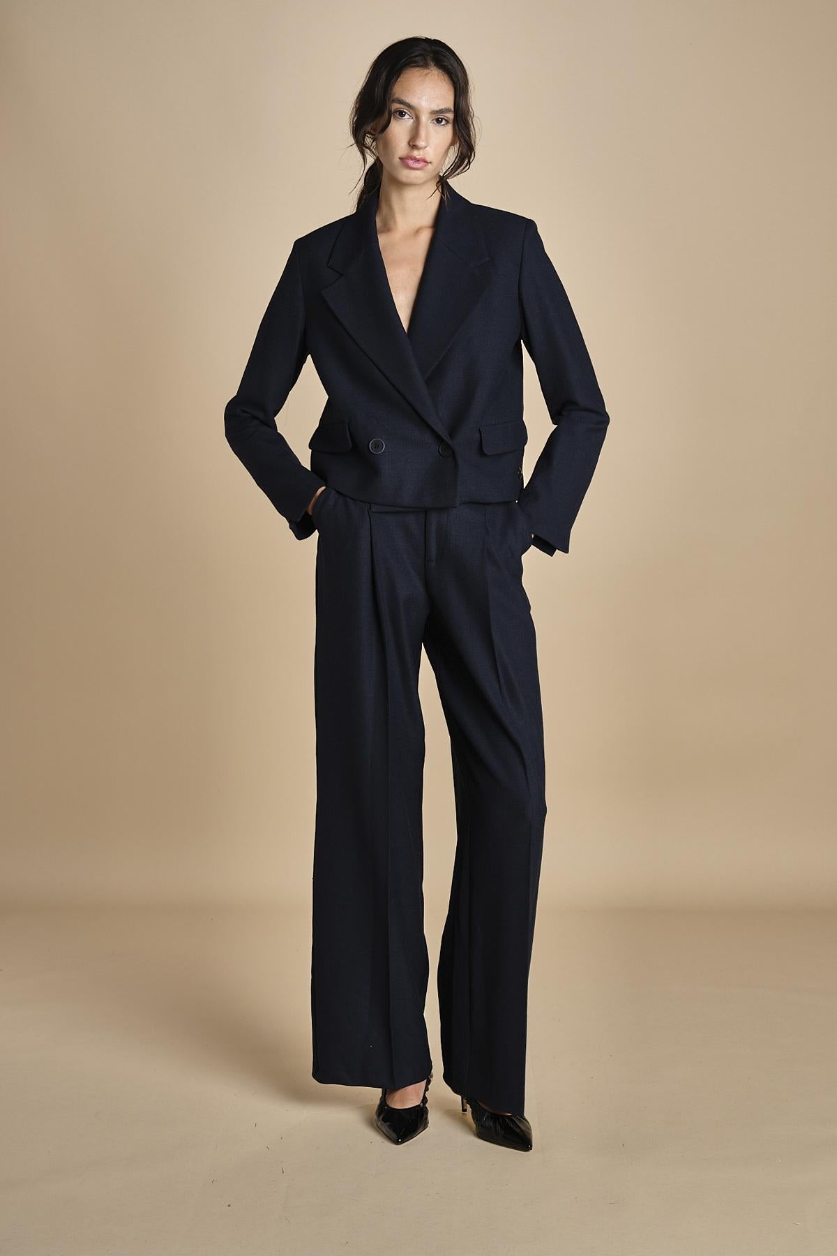 giacca cropped MASE F25-043 013 MIDNIGHT BLUE oscar 