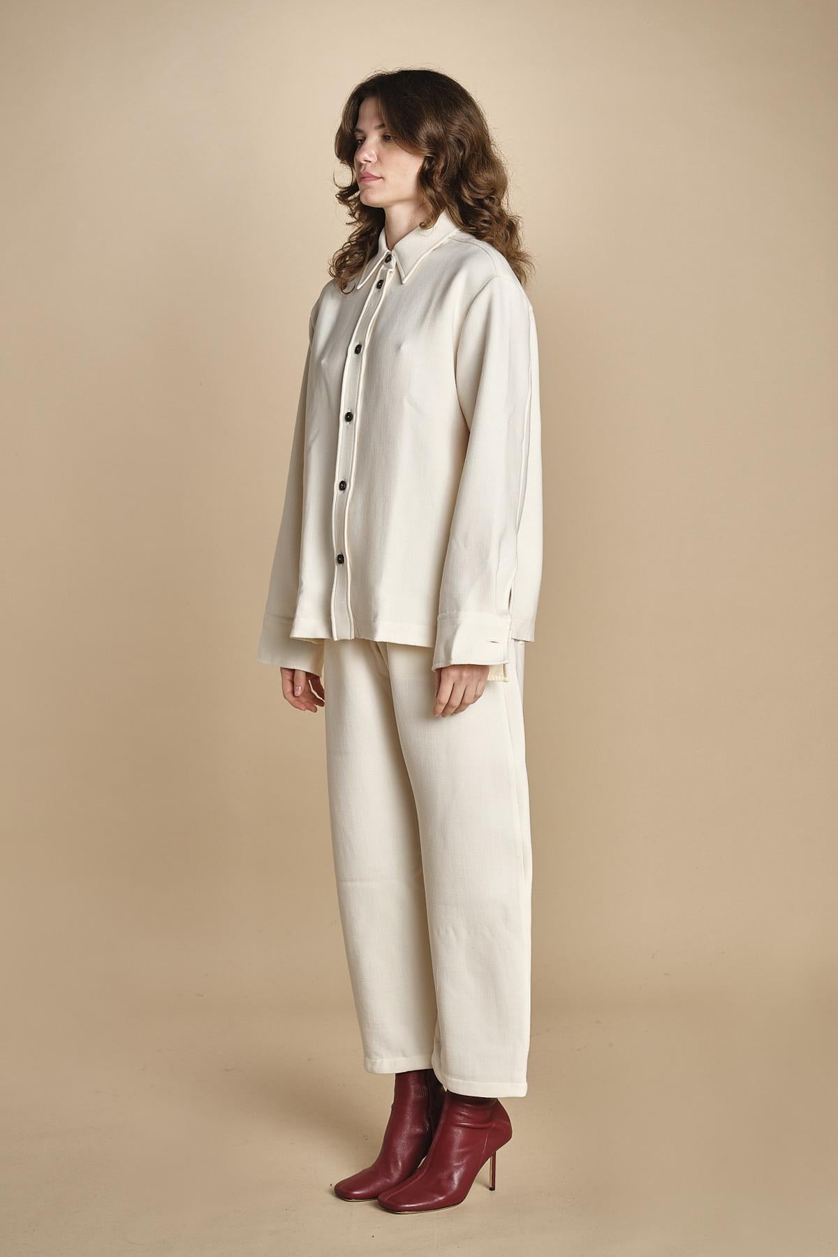 camicia double SANTINI SNW CHALK studio nicholson 