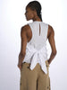 Black poplin top with knot