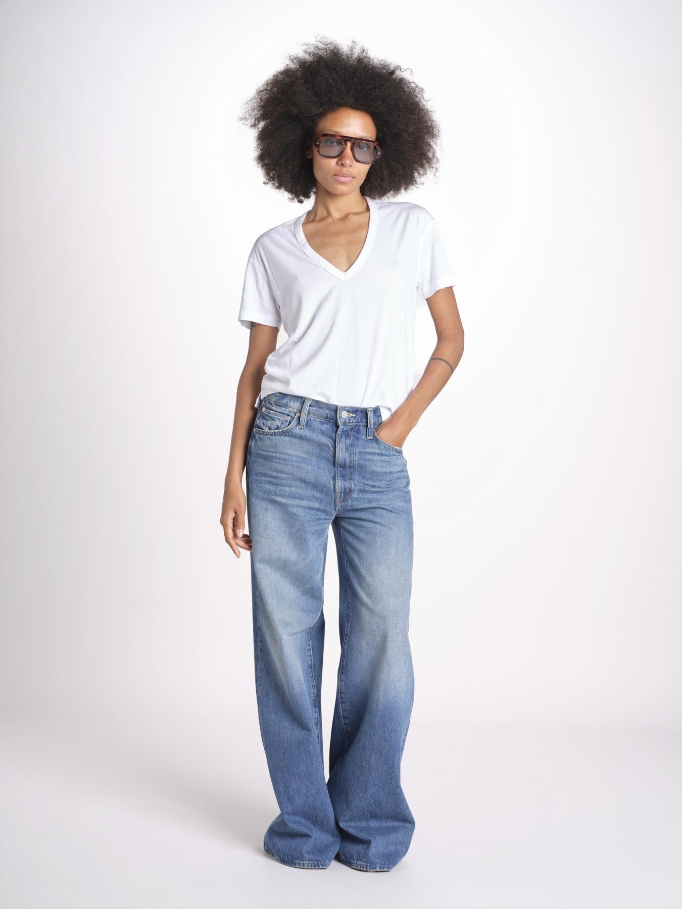 t-shirt collo V con ali strass JWTS02726 WHITE 107 zadig & voltaire 