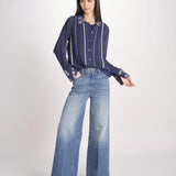 Camicia in seta LUMBER NAVY jupe by jackie 