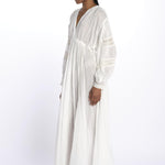 IBIZA maxi abito con scollo e maniche lunghe IBIZA IVOIRE laraethnics 