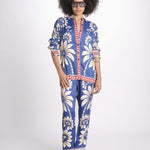 pantalone pigiama con stampa a fiori 344133 LUNA BLUE 26067 farm rio 