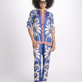 pantalone pigiama con stampa a fiori 344133 LUNA BLUE 26067 farm rio 