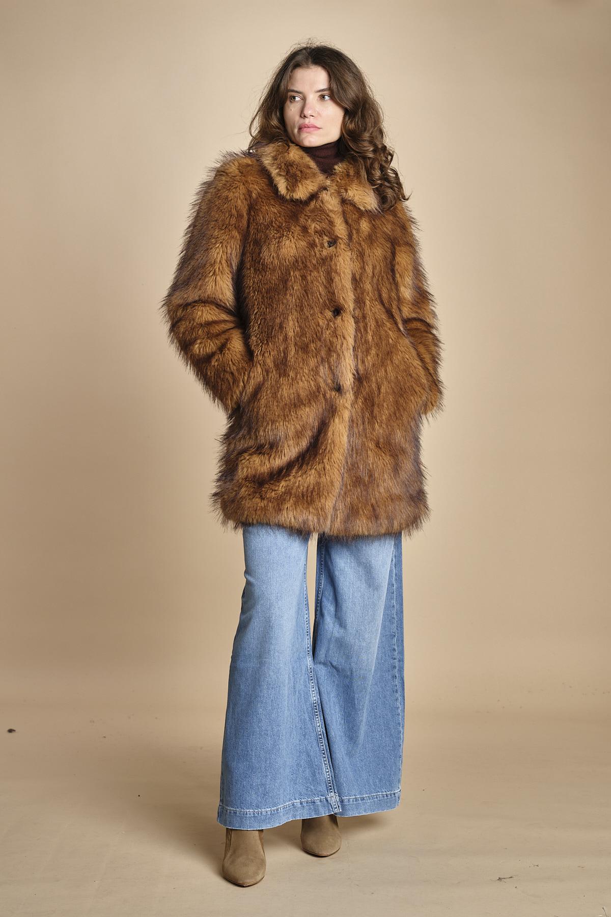 giaccone in ecovolpe LESTOR BEIGE ba&sh 