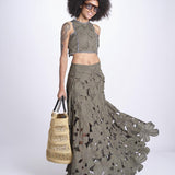 gonna luna con fiori intarsiati CALISTO M5310 PESTO lace the label 