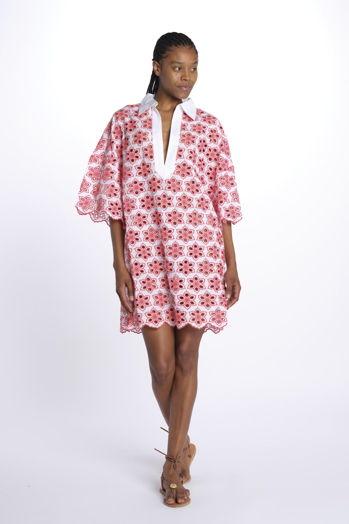 Mini abito LUPITA camicia ricamo fiori R25008 EYELETRED sundress 