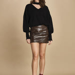 maglia scollata con scollo a v 32012-351 NERO 29 federica tosi 