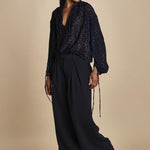 ANASTASIA camicia velluto devoré ANASTASIA DARK BLUE massimo alba 