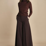 pantalone palazzo TLWC3101W0206ABTPB BROWN T0215 the latest 