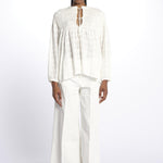 NICOLETTA camicia ricami rombi B0134 SNOW louise misha 