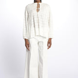 NICOLETTA camicia ricami rombi B0134 SNOW louise misha 