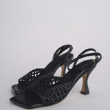 Sandalo traforato punto quadrata CATERINA BLACK martinez 