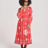 abito con ricamo fiori SERAFINA DRESS 100 POPPY sea ny 