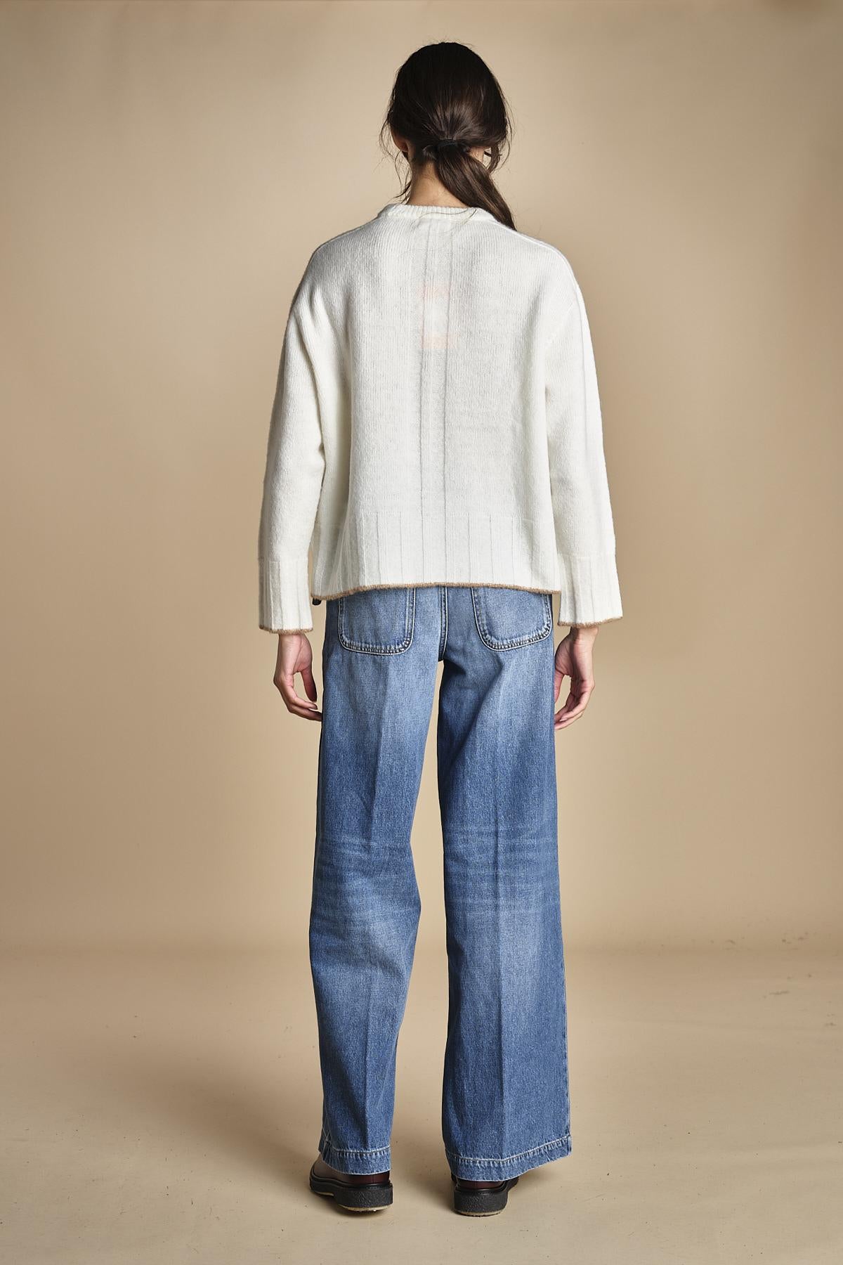 maglia girocollo over CLAUDIA GIROCOLLO PANNA_CAMMELLO tenne' 