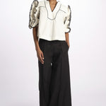 Top ROSE  con rouches ROSE TOP 1725 VANILLA scarlett poppies 