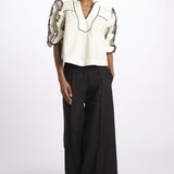 Top ROSE  con rouches ROSE TOP 1725 VANILLA scarlett poppies 