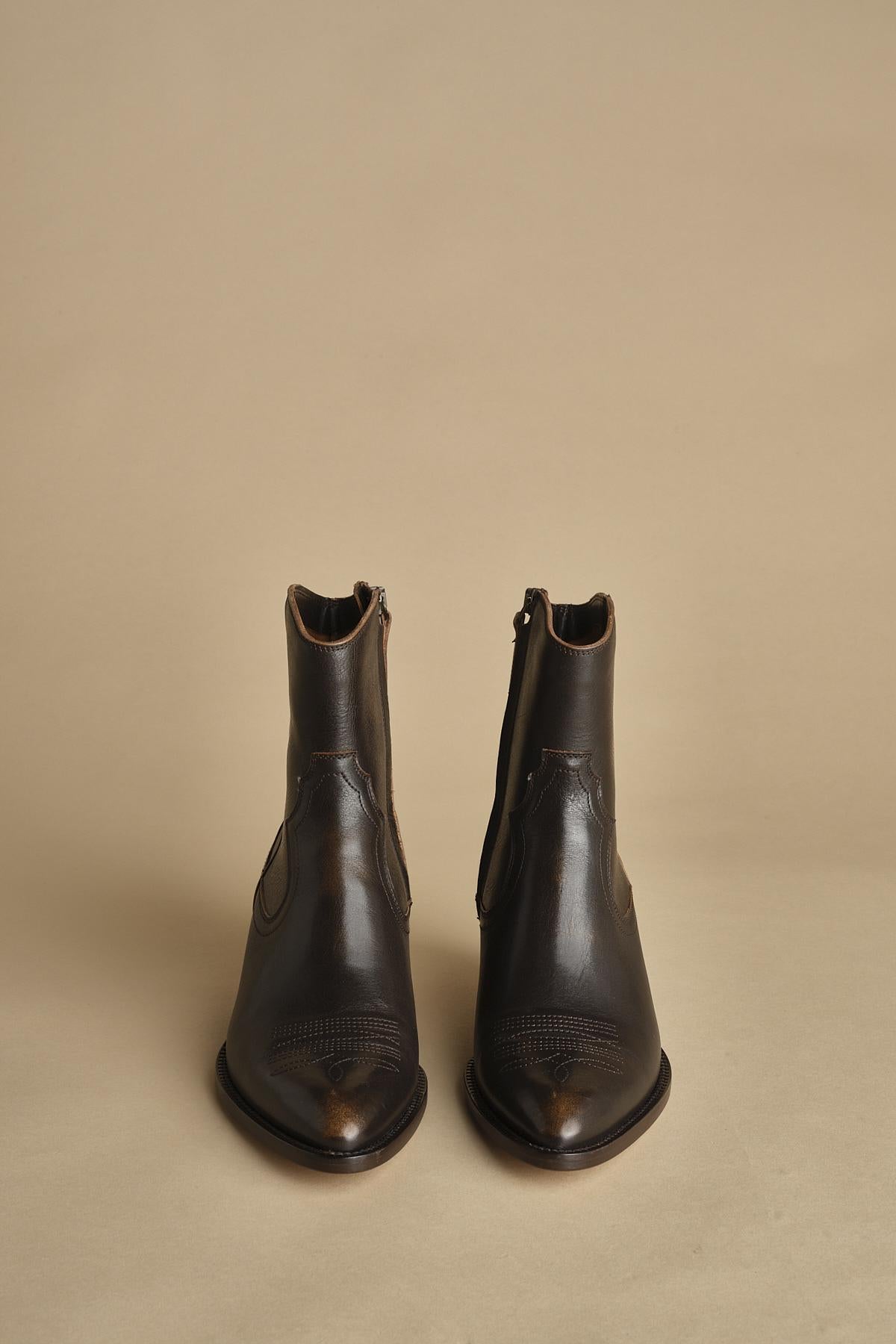 stivaletto texano. B10191ETRUVT-DC 11 NOCE T.MORO buttero 