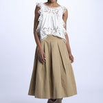 Gonna CAROLINA pieghe bicolore 077 CHINO sea ny 