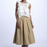 Gonna CAROLINA pieghe bicolore 077 CHINO sea ny 