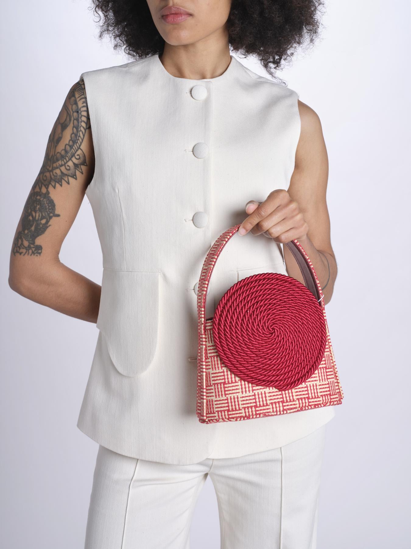 Borsa cerchio GUNTER 26RGUN01 NATURAL RED destree 